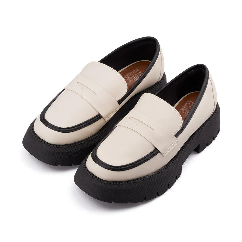 Duo Chic – Mocasins Noir & Blanc